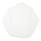 LEE Womens White Cotton Blend Button Jacket M Plain Casual Classic Workwear