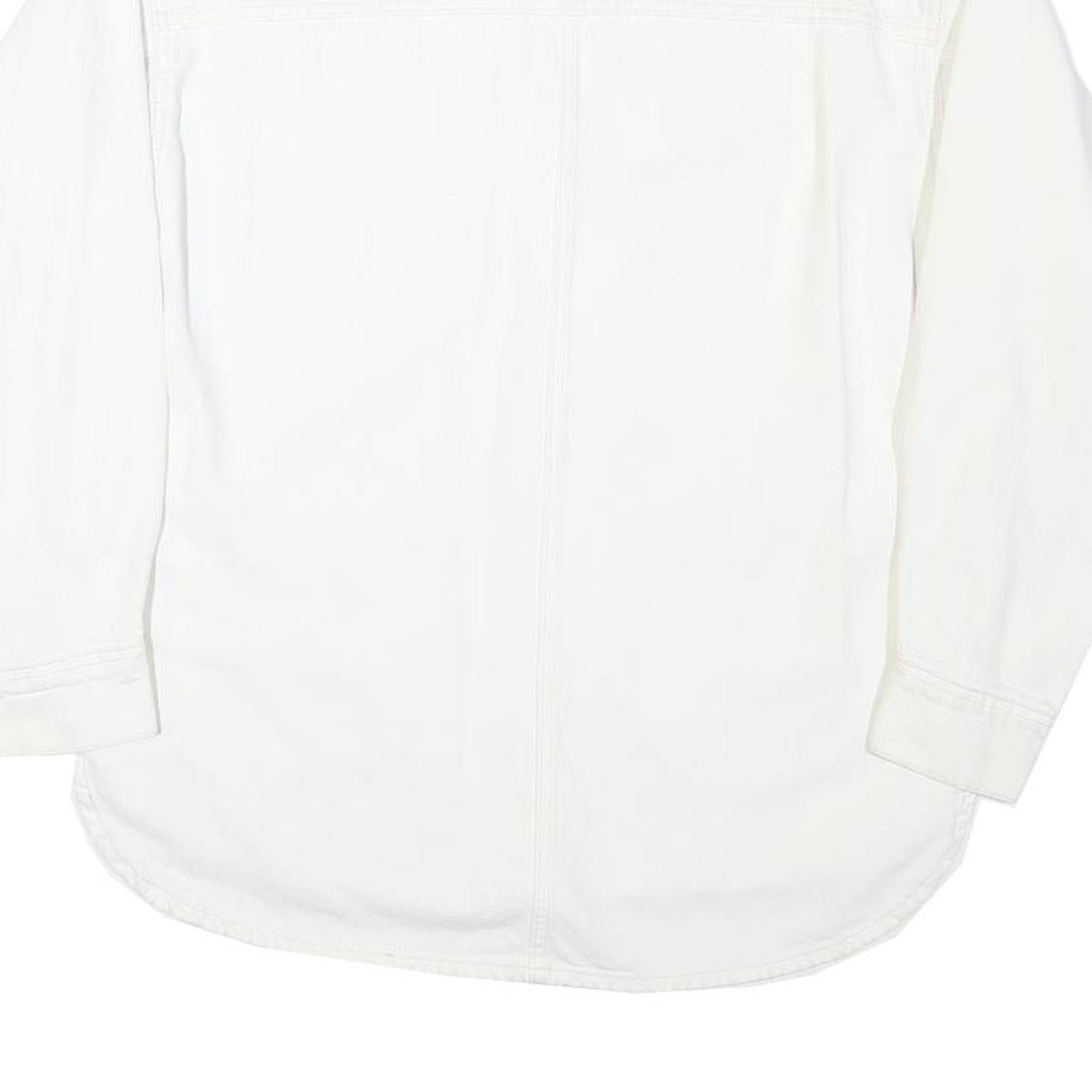 LEE Womens White Cotton Blend Button Jacket M Plain Casual Classic Workwear