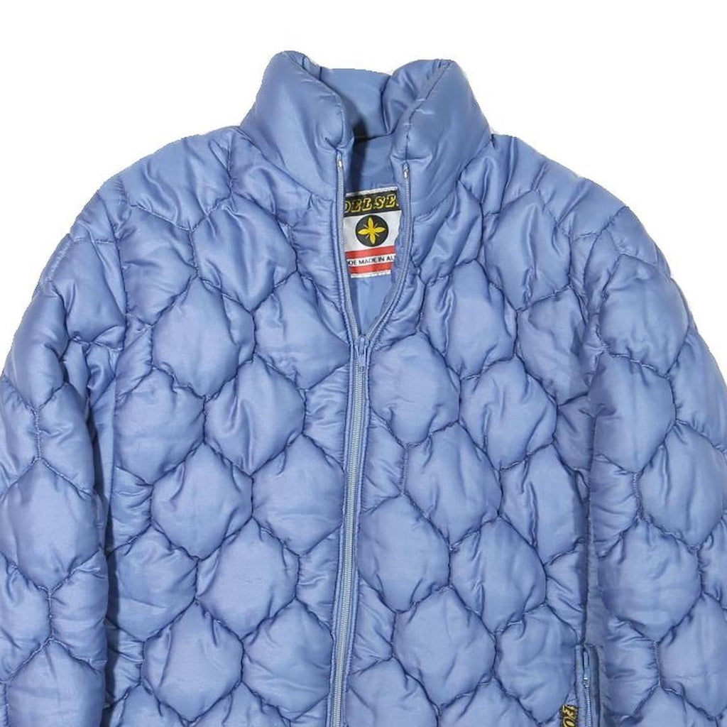 FOELSER Womens Blue Quilted Jacket XS Polyester Blend Zip Lightweight Outerwear