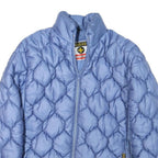 FOELSER Womens Blue Quilted Jacket XS Polyester Blend Zip Lightweight Outerwear