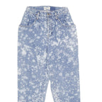 REWORK Womens Classic Blue Denim Stone Wash Jeans W26 L32 High Waist Button