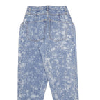 REWORK Womens Classic Blue Denim Stone Wash Jeans W26 L32 High Waist Button