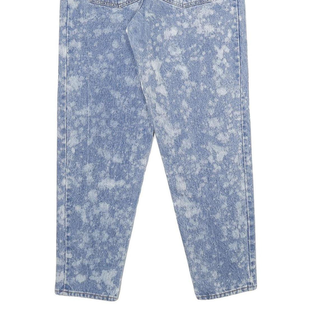 REWORK Womens Classic Blue Denim Stone Wash Jeans W26 L32 High Waist Button