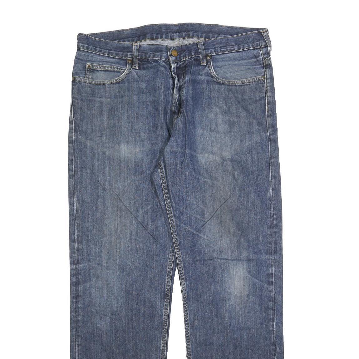 CARHARTT Mens Jeans Blue Regular Straight Denim Medium W34 L32 Durable Workwear