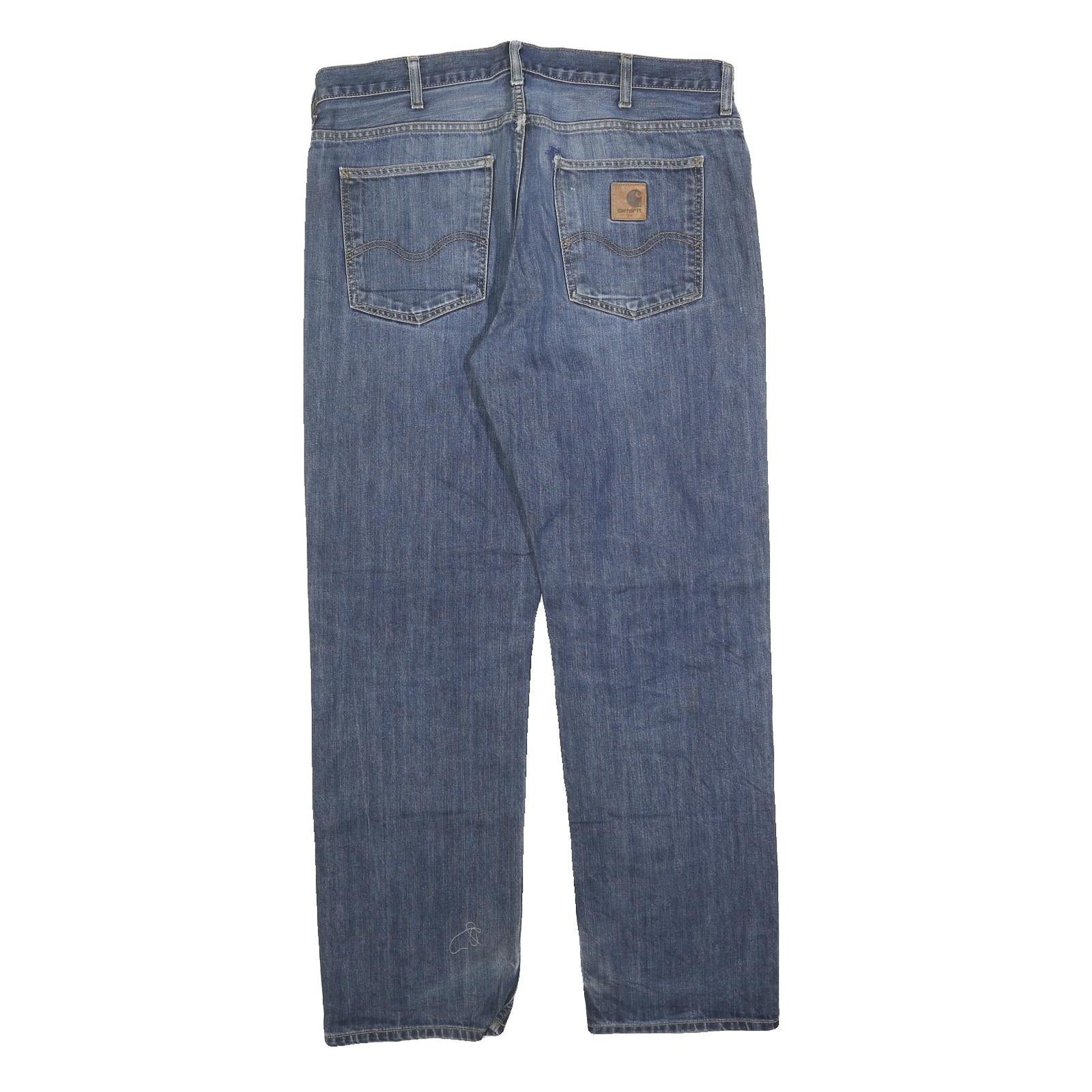 CARHARTT Mens Jeans Blue Regular Straight Denim Medium W34 L32 Durable Workwear