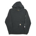 CARHARTT Mens Black Hoodie L Cotton Blend Pullover Logo Print