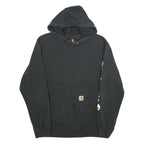 CARHARTT Mens Black Hoodie L Cotton Blend Pullover Logo Print