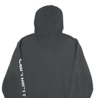 CARHARTT Mens Black Hoodie L Cotton Blend Pullover Logo Print