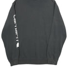 CARHARTT Mens Black Hoodie L Cotton Blend Pullover Logo Print
