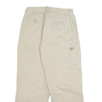 DICKIES Mens Relaxed Beige Cotton Blend Trousers W30 L29 Workwear Casual Zip