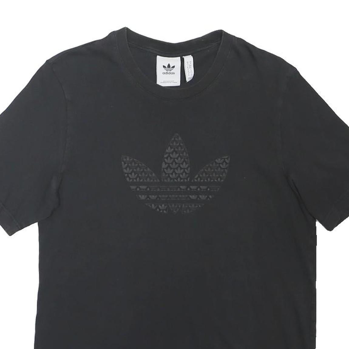 ADIDAS ORIGINALS Mens Black Graphic T-Shirt M Short Sleeve Crew Neck Casual
