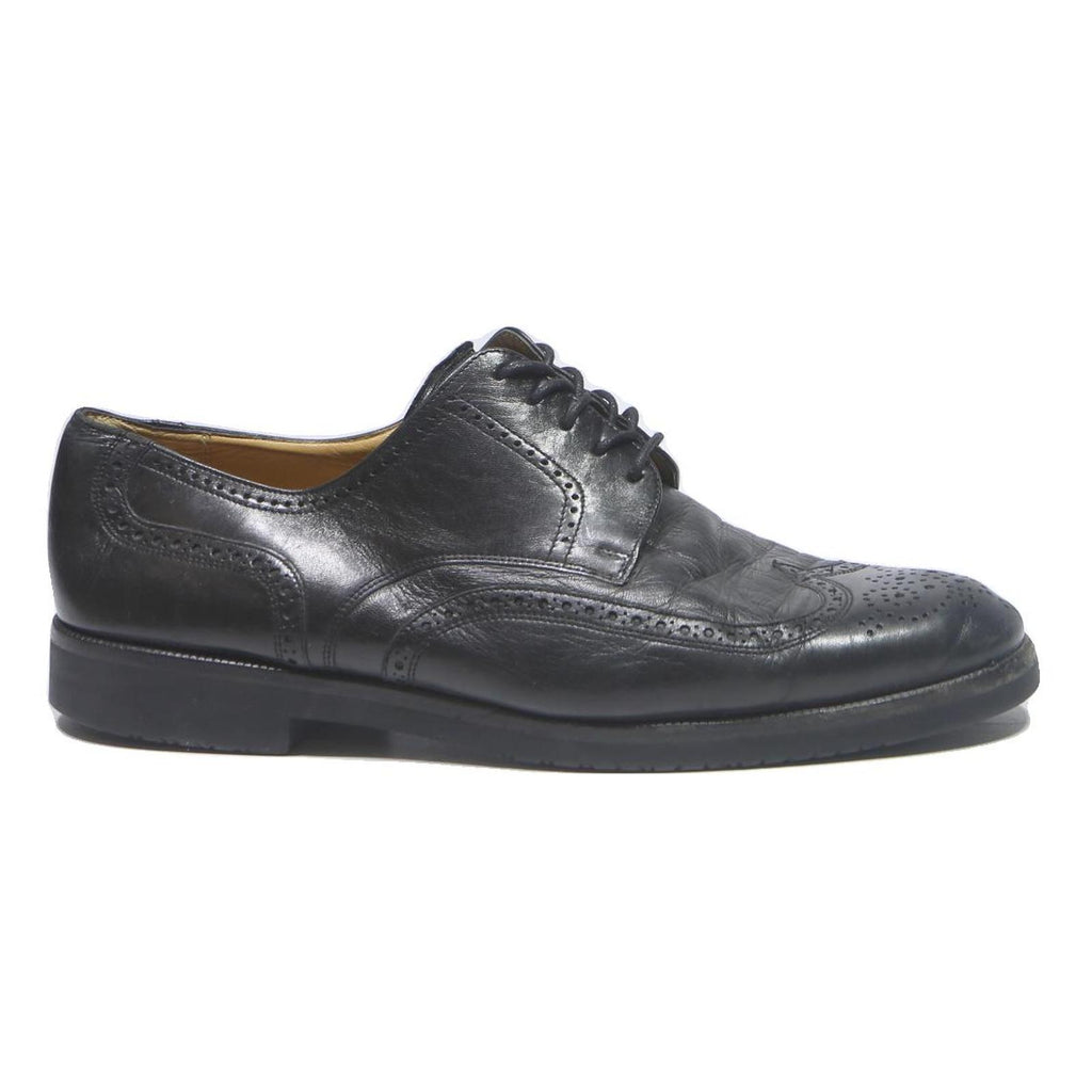 BALLY Mens Leather Brogue Shoes Black UK 10 Classic Dress Elegant