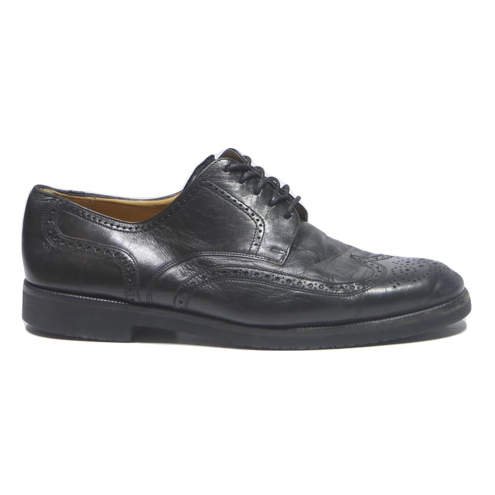 BALLY Mens Leather Brogue Shoes Black UK 10 Classic Dress Elegant