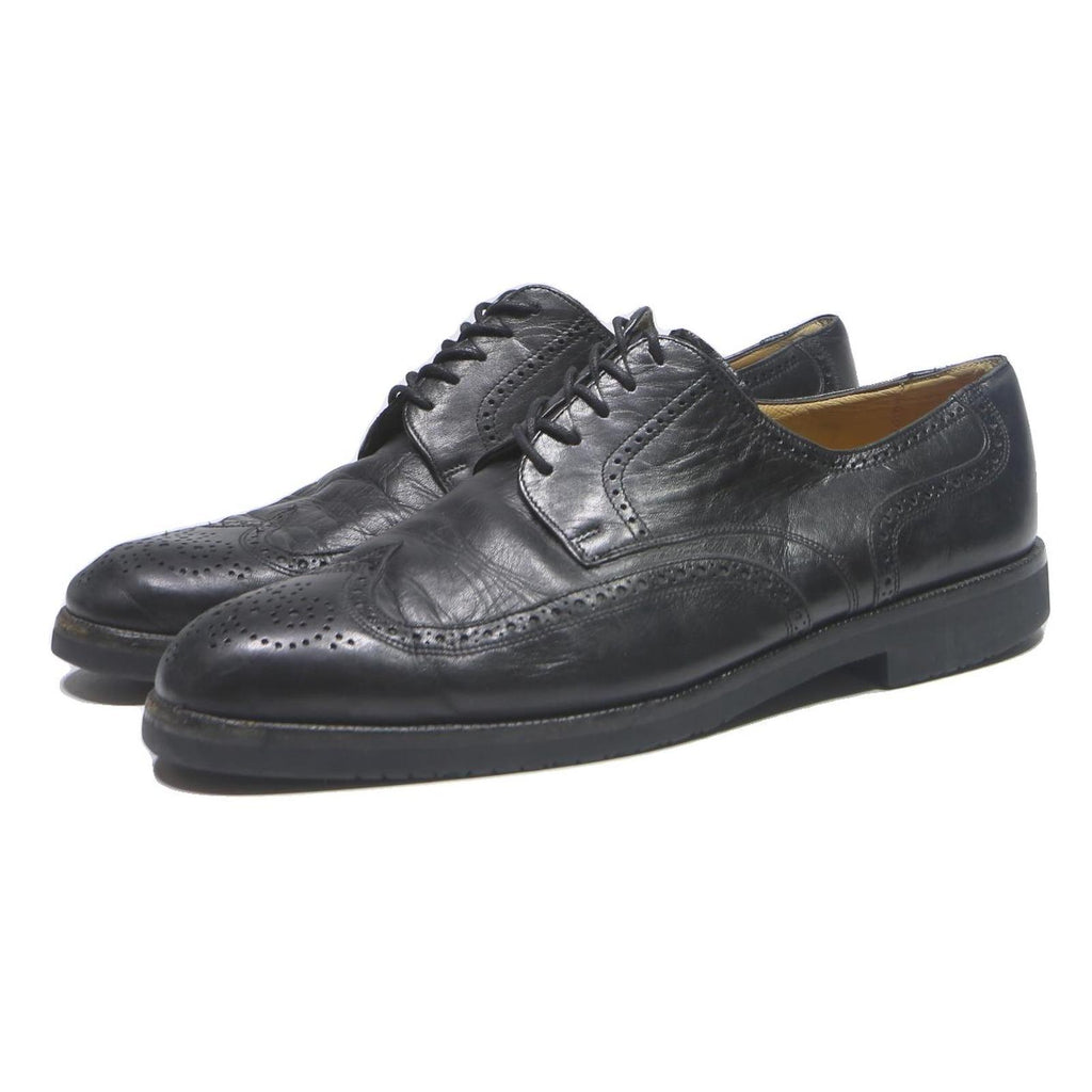BALLY Mens Leather Brogue Shoes Black UK 10 Classic Dress Elegant