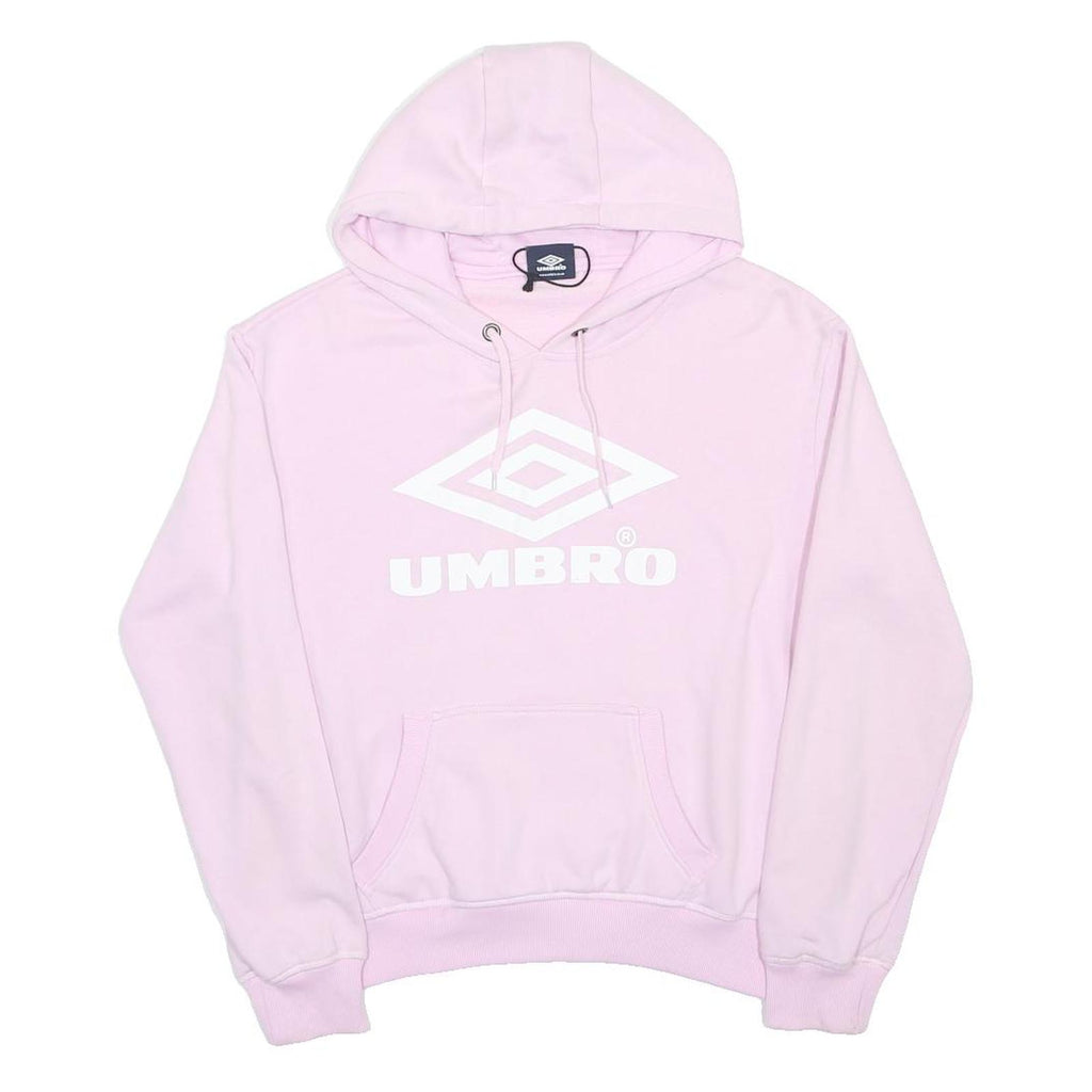 UMBRO Womens Pink Hoodie M Cotton Blend Pullover Hooded Sweatshirt