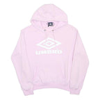 UMBRO Womens Pink Hoodie M Cotton Blend Pullover Hooded Sweatshirt