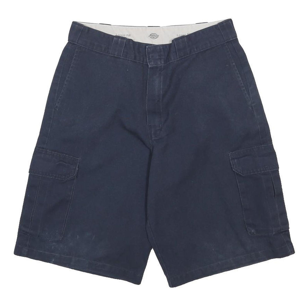 DICKIES Mens Shorts Blue Cargo Cotton Blend Loose Fit M W34 Workwear