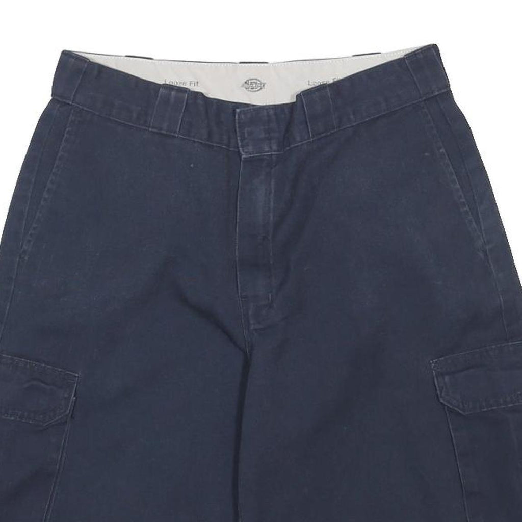 DICKIES Mens Shorts Blue Cargo Cotton Blend Loose Fit M W34 Workwear