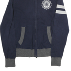 NAUTICA Mens Navy & Grey Tommy Hilfiger Patterned Jumper Collared Full Zip