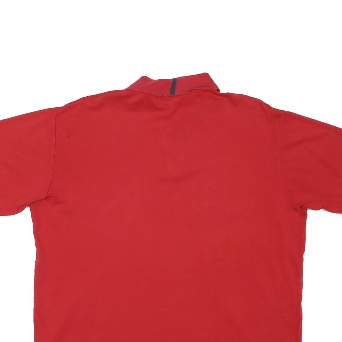 NAUTICA Mens Red Short Sleeve Plain Polo Shirt M Classic Cotton Blend