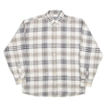 JEAN MASERICK Mens Shirt White Check Long Sleeve L