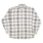 JEAN MASERICK Mens Shirt White Check Long Sleeve L