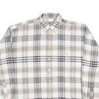 JEAN MASERICK Mens Shirt White Check Long Sleeve L
