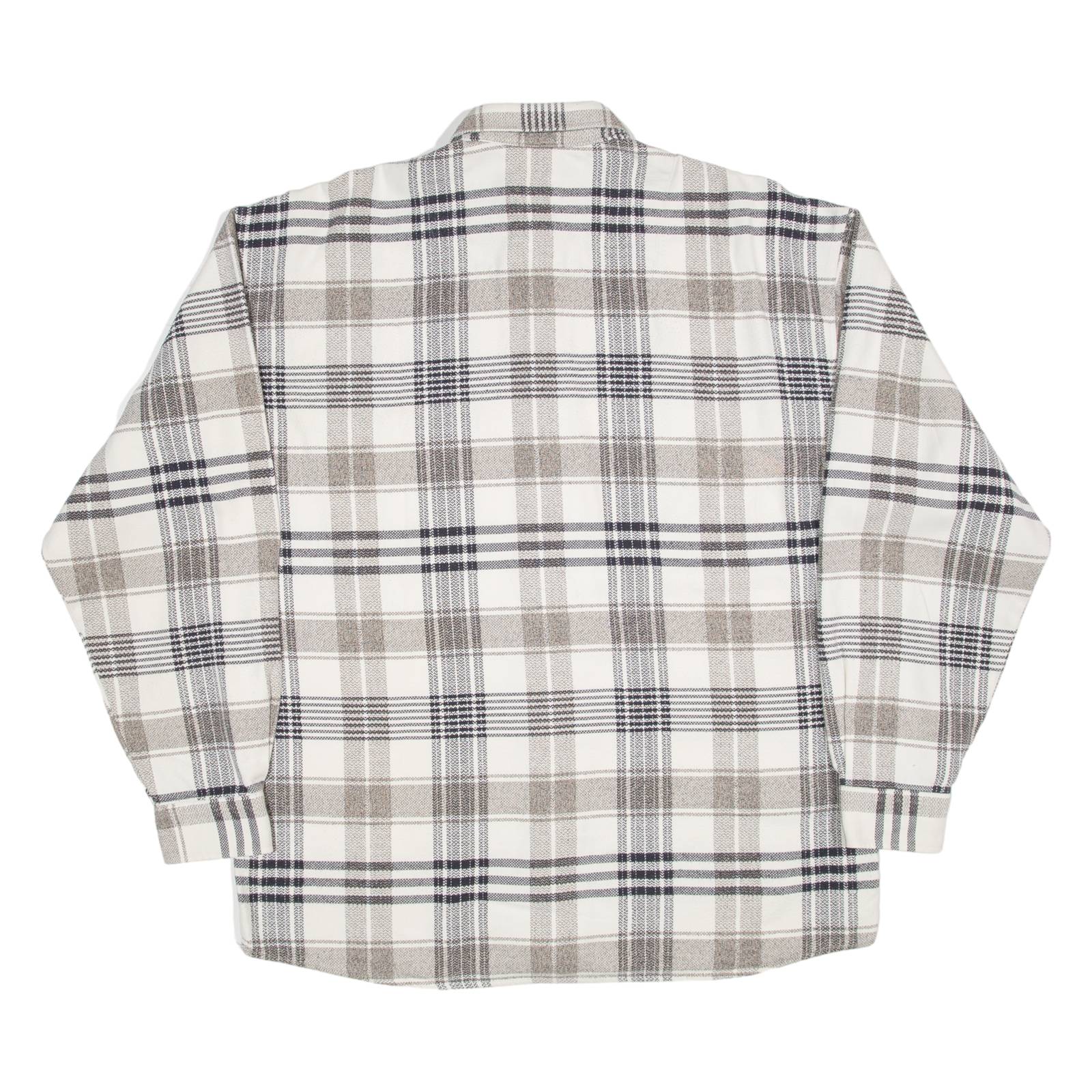 JEAN MASERICK Mens Shirt White Check Long Sleeve L