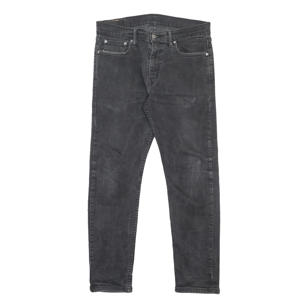LEVI'S 502 Mens Jeans Black Slim Skinny Denim Medium W33 L29 Slim Fit Zip