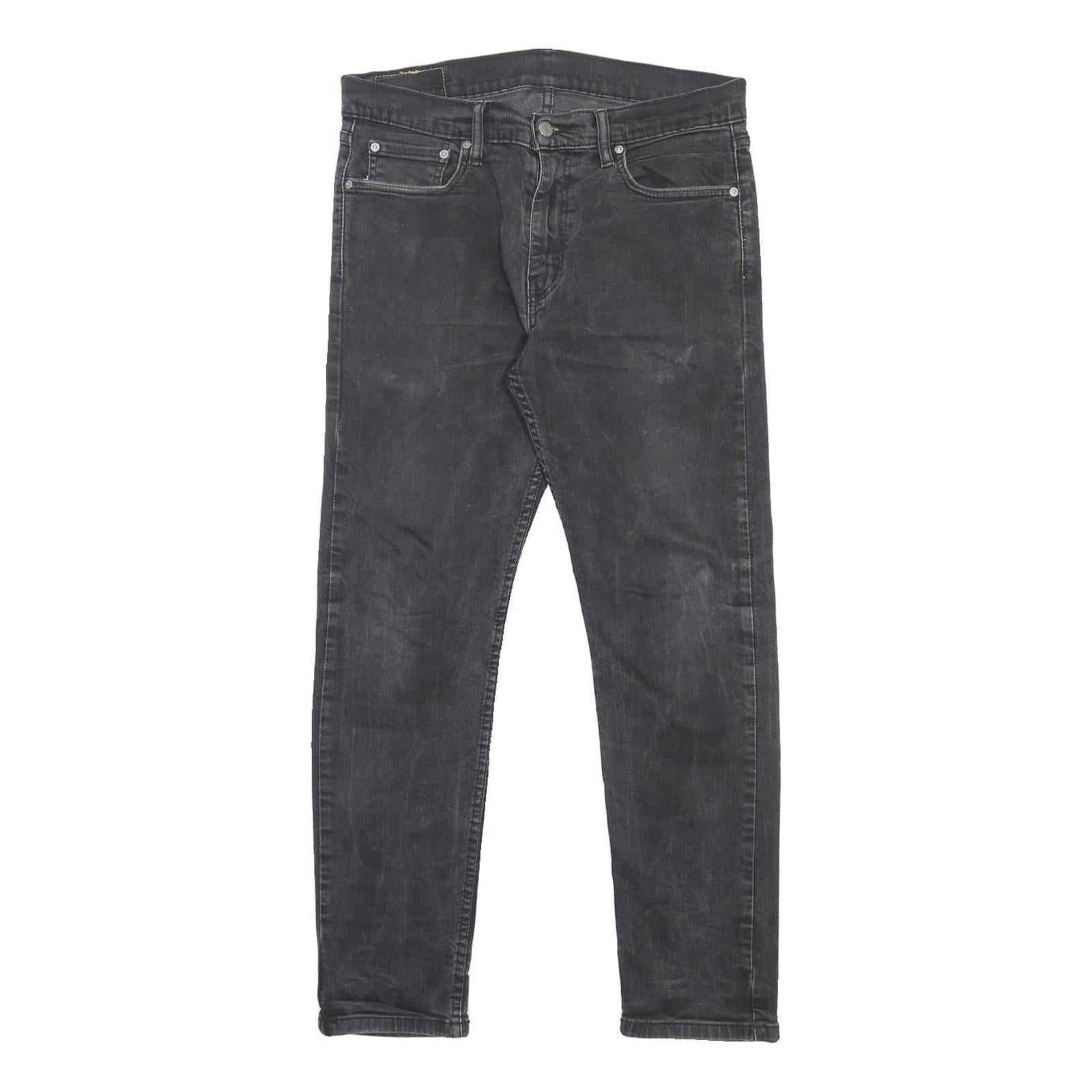 LEVI'S 502 Mens Jeans Black Slim Skinny Denim Medium W33 L29 Slim Fit Zip