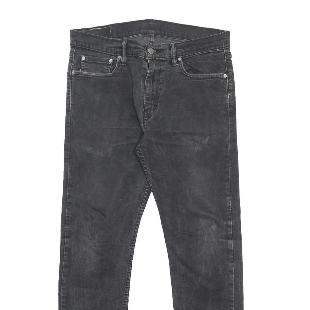 LEVI'S 502 Mens Jeans Black Slim Skinny Denim Medium W33 L29 Slim Fit Zip