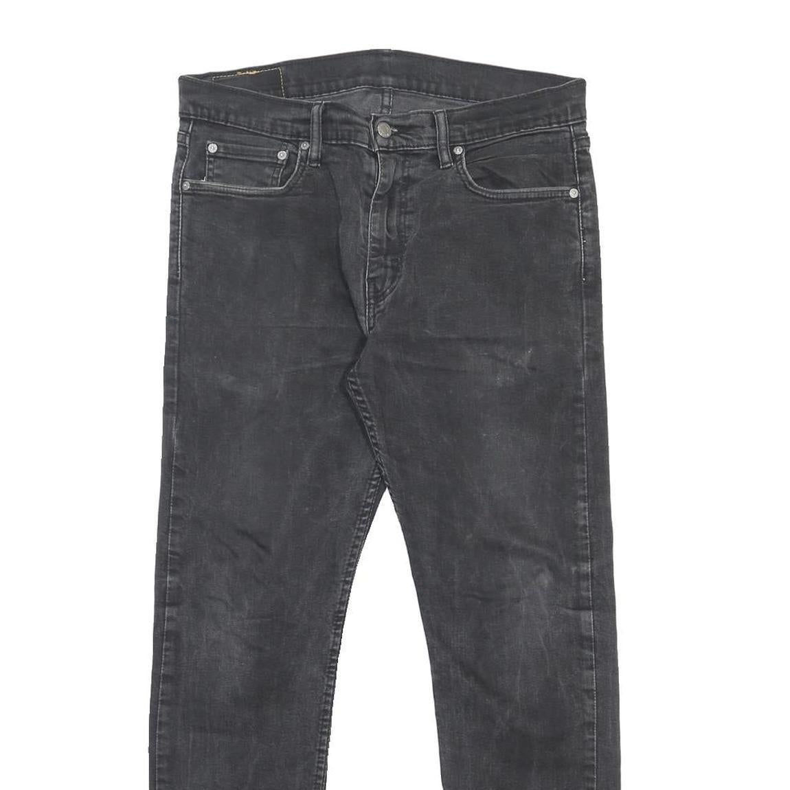LEVI'S 502 Mens Jeans Black Slim Skinny Denim Medium W33 L29 Slim Fit Zip