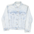 LEVI'S Womens Blue Light Acid Wash Denim Jacket M Cotton Blend Button Closure