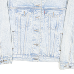 LEVI'S Womens Blue Light Acid Wash Denim Jacket M Cotton Blend Button Closure