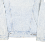 LEVI'S Womens Blue Light Acid Wash Denim Jacket M Cotton Blend Button Closure