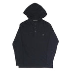 FRENCH CONNECTION Mens Black Hoodie S Cotton Blend Pullover Hooded Top