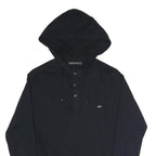 FRENCH CONNECTION Mens Black Hoodie S Cotton Blend Pullover Hooded Top