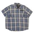HARLEY DAVIDSON Mens Blue & Beige Plaid Cotton Blend Shirt 2XL Short Sleeve