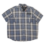 HARLEY DAVIDSON Mens Blue & Beige Plaid Cotton Blend Shirt 2XL Short Sleeve