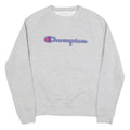 CHAMPION Mens Grey Crew Neck L Cotton Blend Logo Sweatshirt Pullover