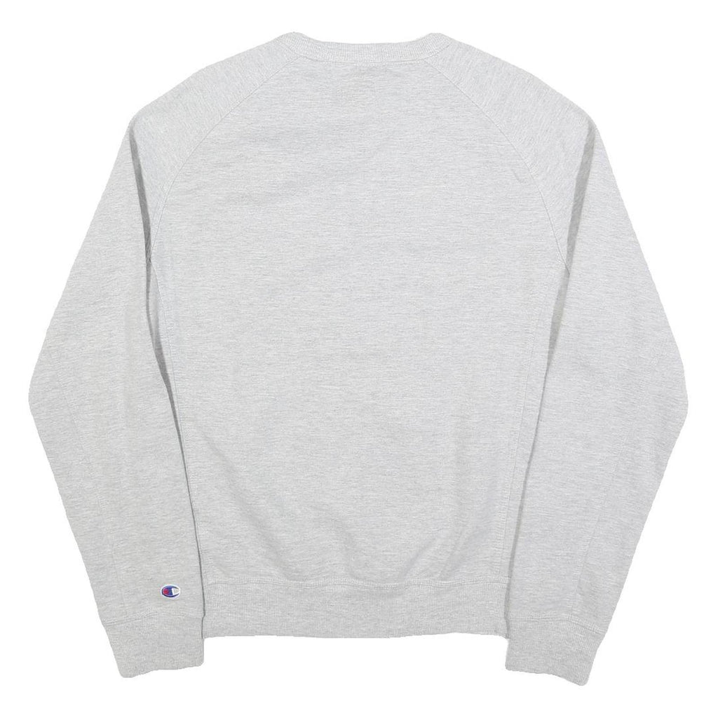 CHAMPION Mens Grey Crew Neck L Cotton Blend Logo Sweatshirt Pullover