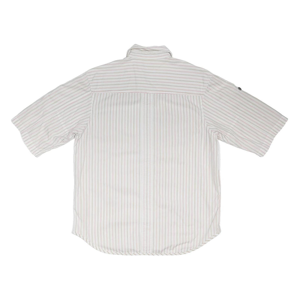 LEVI'S Womens White & Pink Stripe Casual Shirt L Cotton Blend Button Pocket