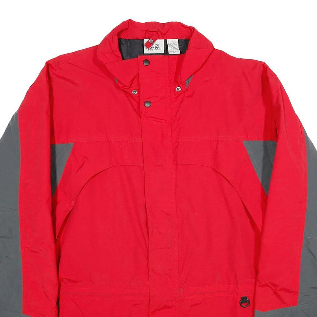 JOE'S OUTDOOR Mens Red & Grey Outdoor Jacket XL Nylon Plain Zip Long Sleeve