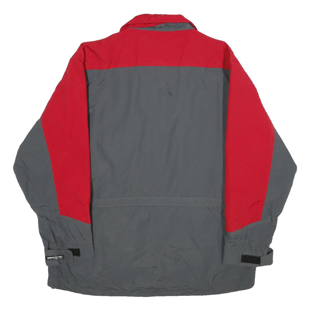 JOE'S OUTDOOR Mens Red & Grey Outdoor Jacket XL Nylon Plain Zip Long Sleeve