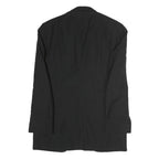 Mens Black Cotton Classic Button Jacket L Formal Plain Satin Lapel