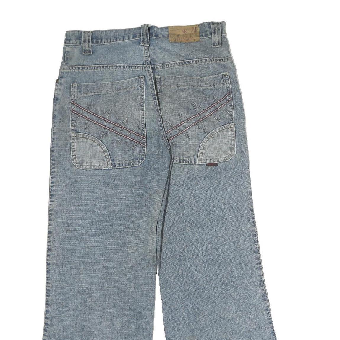 Mens Regular Fit Cotton Blue Jeans W28 L26 Zip Closure Wide Leg Classic Style