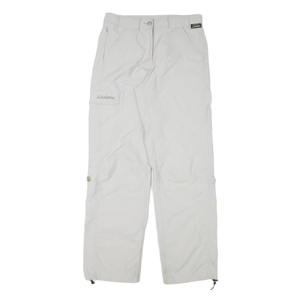 SCHOFFEL Womens Regular White Outdoor Zip Trousers W28 L30 Lightweight Comfort