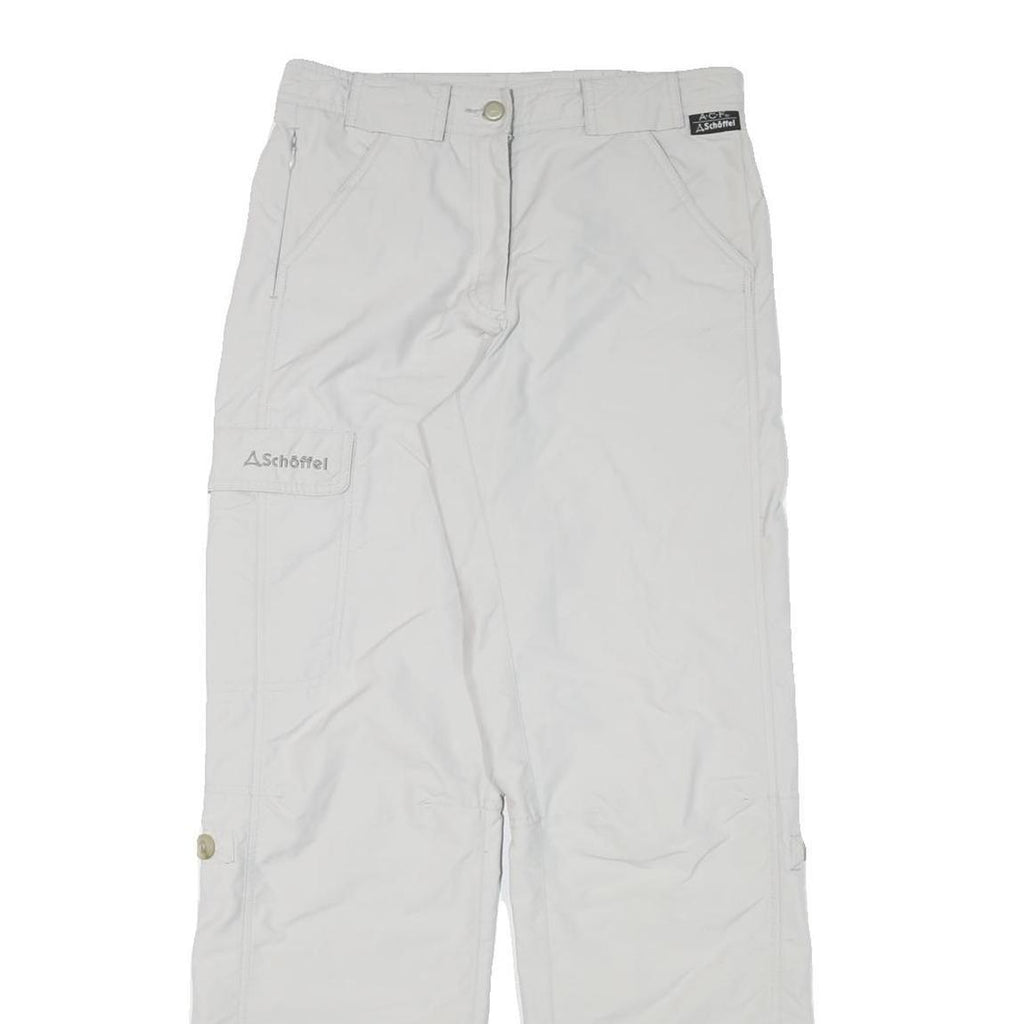 SCHOFFEL Womens Regular White Outdoor Zip Trousers W28 L30 Lightweight Comfort