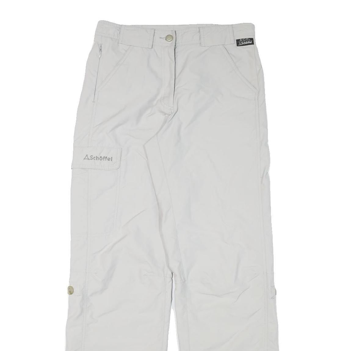 SCHOFFEL Womens Regular White Outdoor Zip Trousers W28 L30 Lightweight Comfort