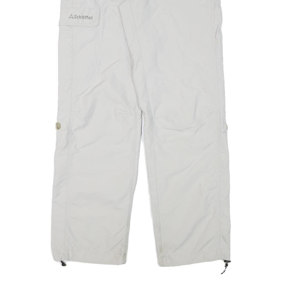 SCHOFFEL Womens Regular White Outdoor Zip Trousers W28 L30 Lightweight Comfort